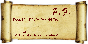Prell Flórián névjegykártya